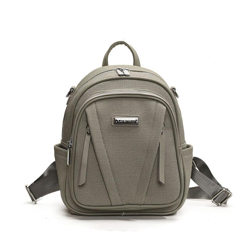 Women's new backpack leather large-capacity double backpack + backpack simple and versatile fashion solid color