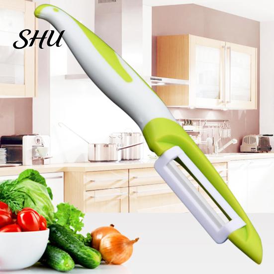 Rust-resistant Vegetable Peeler Ceramic Ergonomic Curved Handle Sharp Blade Food Grade Multi-functional Manual Fruit Peeling Tool Kitchen Gadgets