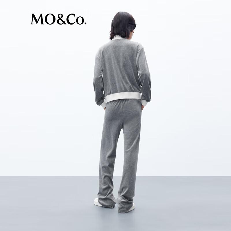 MO&Co. Velour-Feel High-Waist Straight Leg Sweatpants
