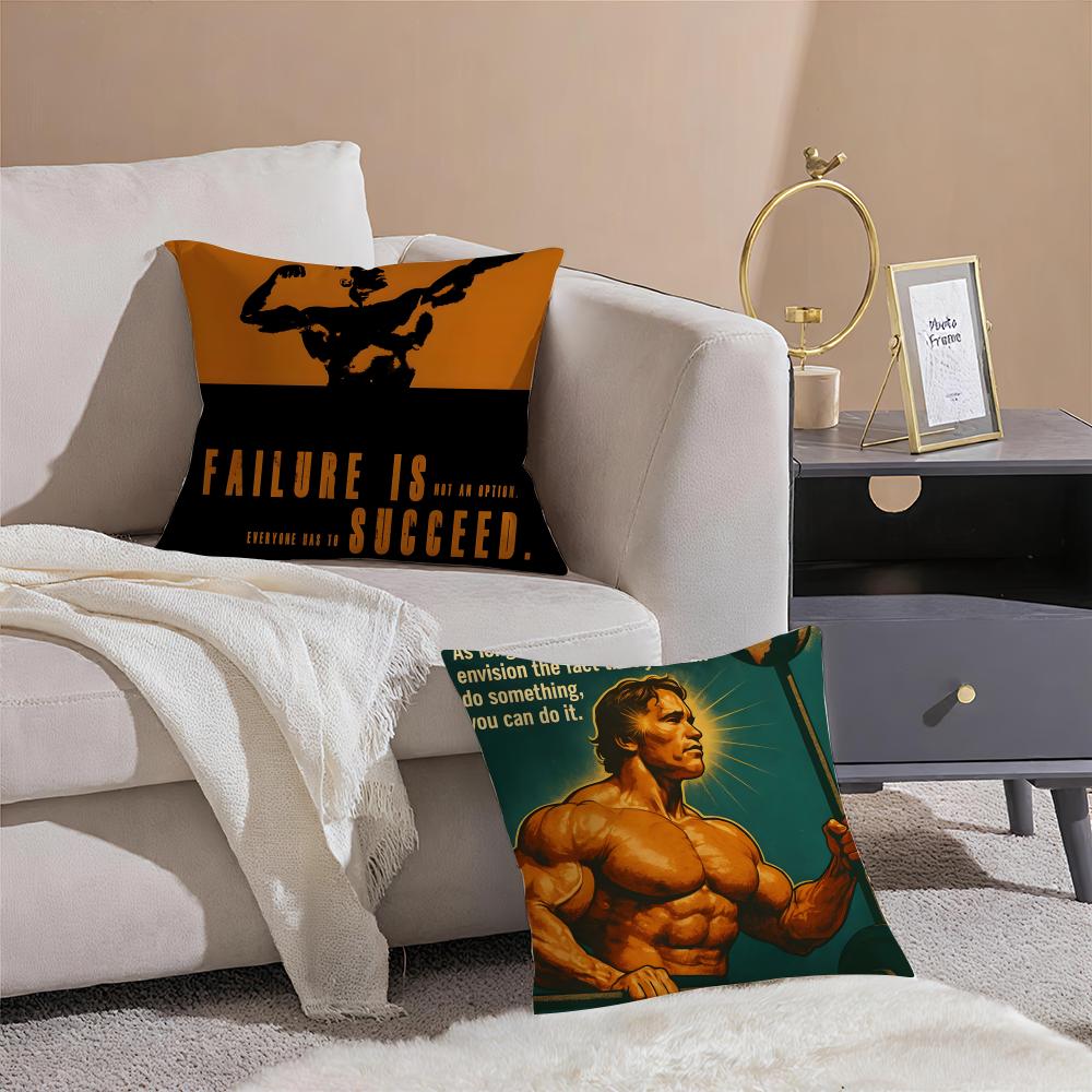 Inspirational AArnold Schwarzenegger Cushion Cover Throw Pillow Cover Hidden Button Durable Polyester Chair Cushion