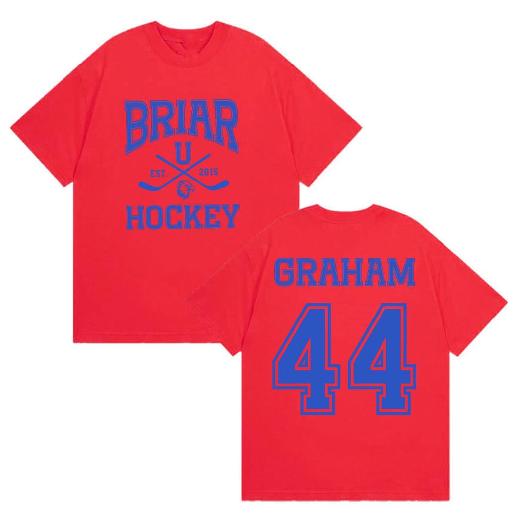 Briar Hockey Graham 44 T-Shirts Briar University Außerhalb des Campus TV-Serie T-Shirt Herren Damen Kleidung Baumwolle T-Shirt