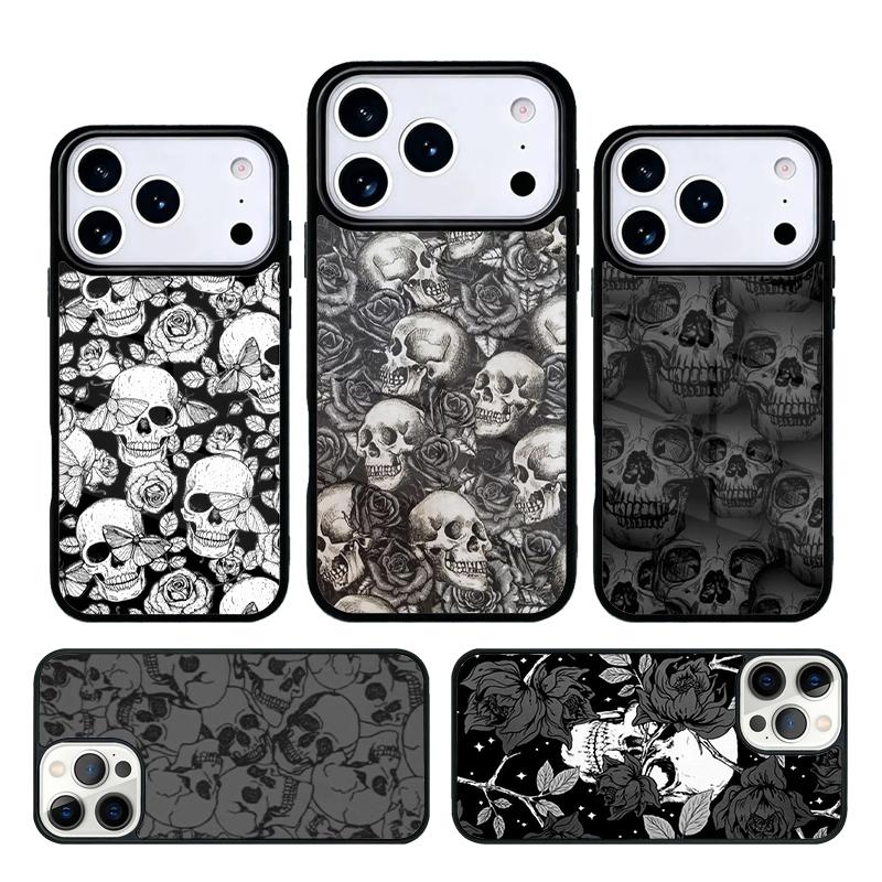 Cool Skull Gothic Phone Case Cover for IPhone 11 12 13 14 15 16e 17 Pro Max Coque for IPhone 17 Air