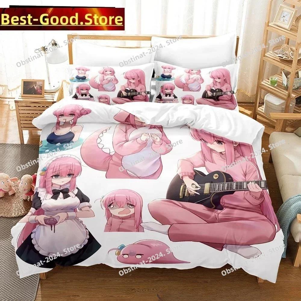 Fashion 3D Anime BOCCHI THE ROCK! Bedding Set Printed single Comforter Quilt Bed Cover Pillow Case 3 Pieces Sets Kids Adult Size