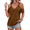 Women's Casual Fashion  Round Neck Off-Shoulder Short Sleeve T-Shirt