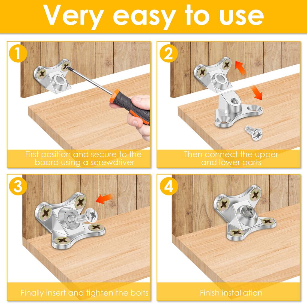 12 STÜCKE Eckverbinder-Halterungen Schmetterlings-Kombinations-Eckwinkel L-Form-Halterung Stützverbinder Halter Kombinierter Typ