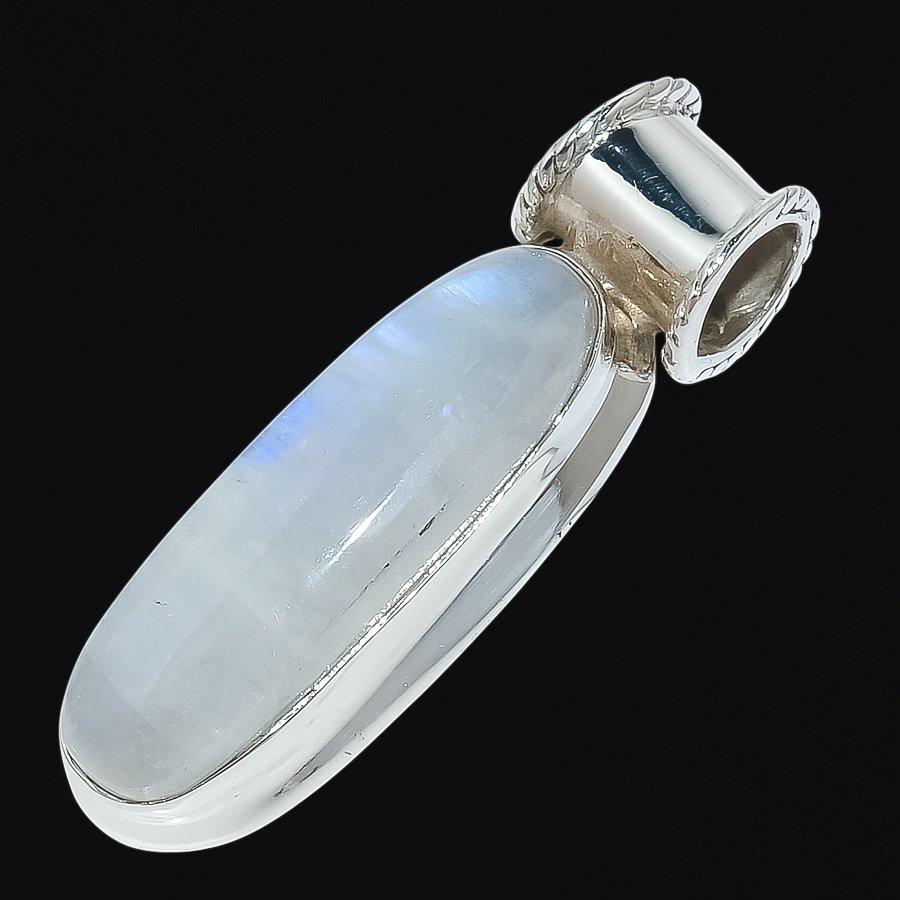 

Natural Rainbow Moonstone Gemstone 925 Solid Sterling Silver Pendant 1.38 z3L54