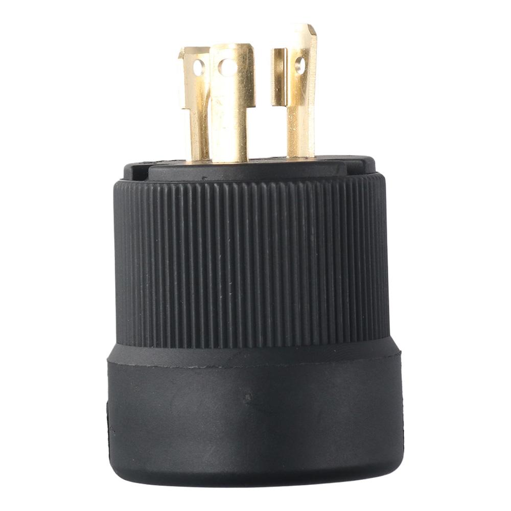 Black Locking Male Plug Polycarbonate Power Inlet Durable Generator Plug  Diesel Generators