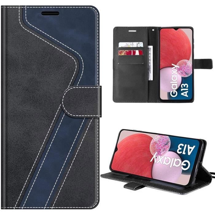 Coque - BOOLING - Samsung Galaxy A04s et A13 5G- Noir - Protection Folio - Fentes pour Cartes