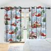 Winter Snow Scenery Blackout Curtains Snowman Pine Forest Pattern Bedroom Living Room Darkening Noise-reducing Window Curtain