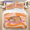 Chill Capybara Sips Tea Three-piece set (1 * duvet cover + 2 * pillowcase, without core) 2D Flat Bedding set Christmas birthday gift