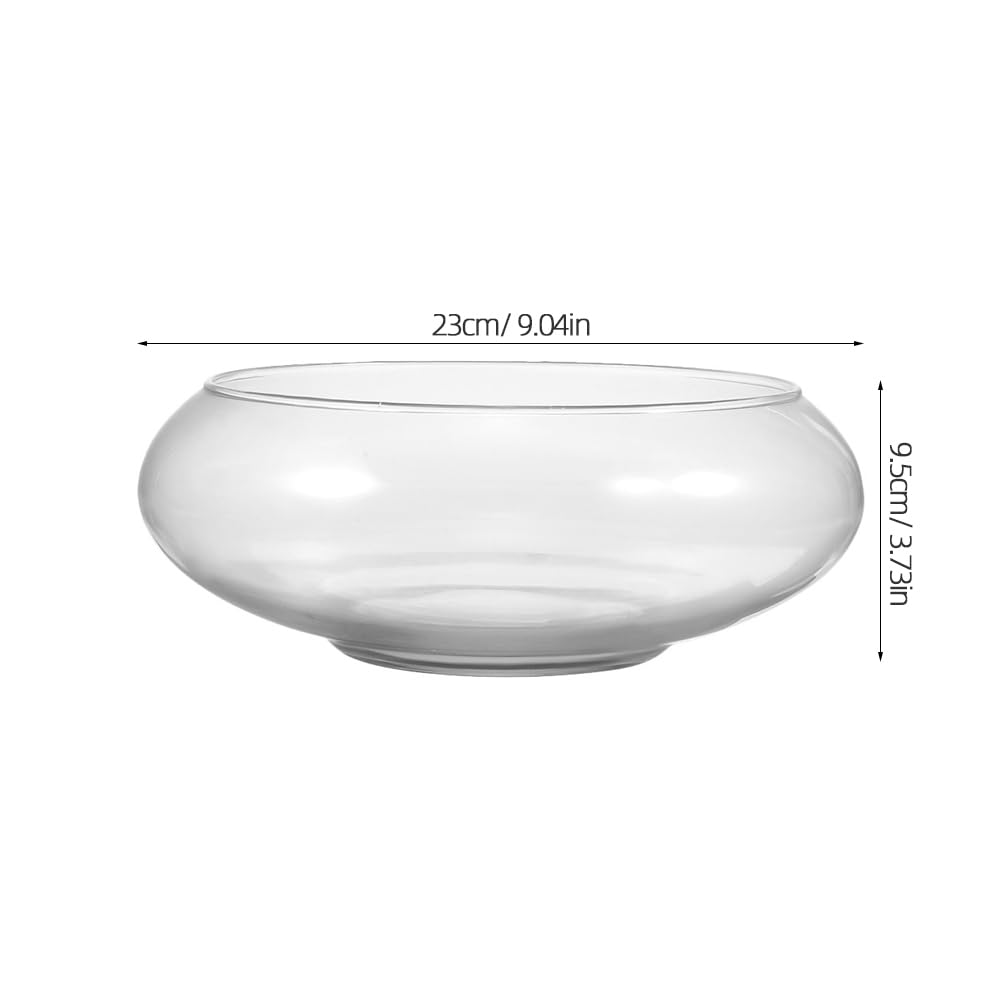 MUCKLILY Galanta Pot, Clear, Succulent Pot, Tabletop, Small Planter, 9.5cm, Indoor Decor, Clear Glass Container, Can Also Be Used as a Goldfish Bowl
