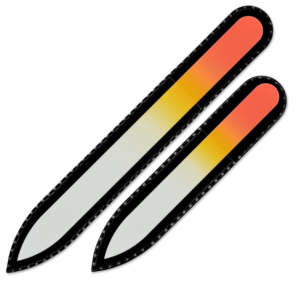 Set mit 2 Regenbogen-Kristall-Nagelfeilen, handgefertigt aus tschechischem gehärtetem Glas R-MS