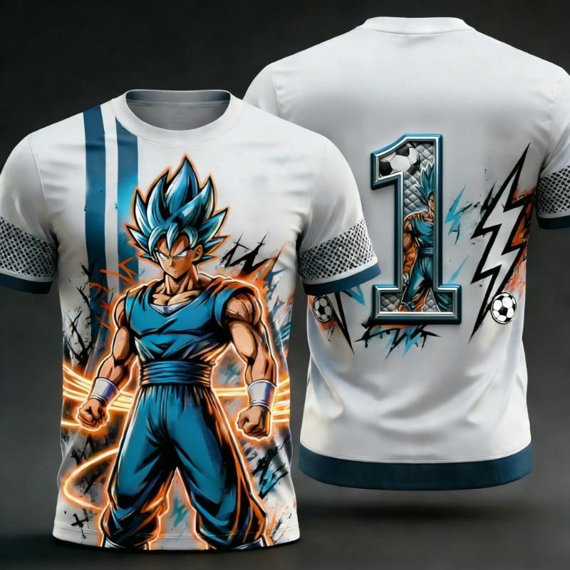 

2026 Summer New Adult Men s Dragon Ball Goku 3D Printed Special Football Jersey Numbers 1 To 10 Kids Anime T-Shirt Unisex S