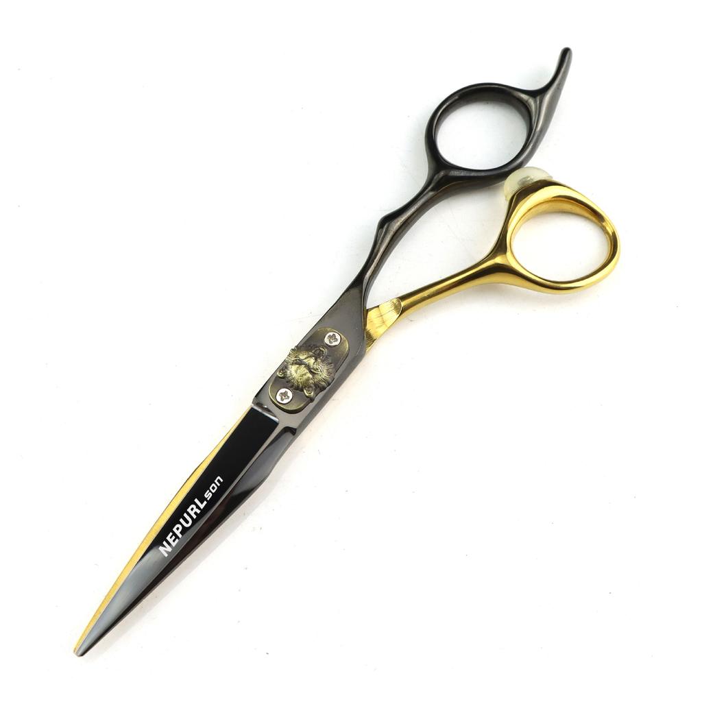 Fcg-98 Black And Gold Tiger Head Cover Hairdressing Scissors Straight Cutting Teeth Cutting Thin Cutting Hair Salon Special Foreign Trade Explosion