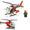 Stadsbrandstation 3d-modell Räddningsbrandbil Lastbil Fordon Helikopter Modell Byggklossar Set Leksak