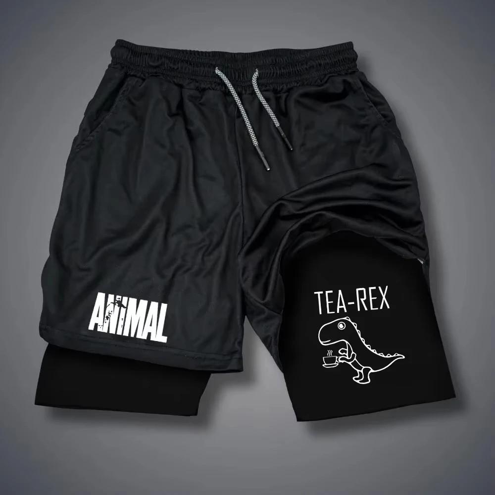 Muay Thai Kick Boxing MMA Shorts Men Women Unisex Dinosaur Tyrannosaurus Trex Jurassic Casual Sportswear Training Sport Gym Fitness Workout