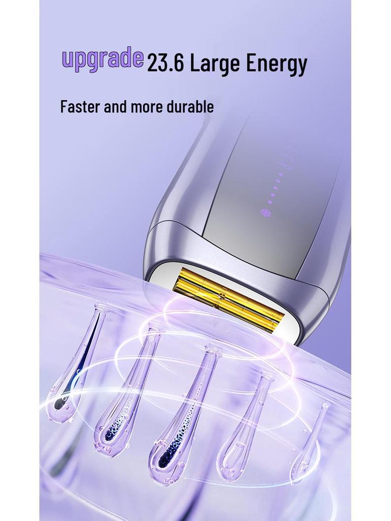 Sapphire Painless Laser Hair Removal Device with Cold Compress and Dual Lamp for Full Body Shaving.