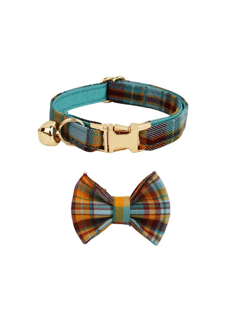 Plaid Bow Tie Pet Collar