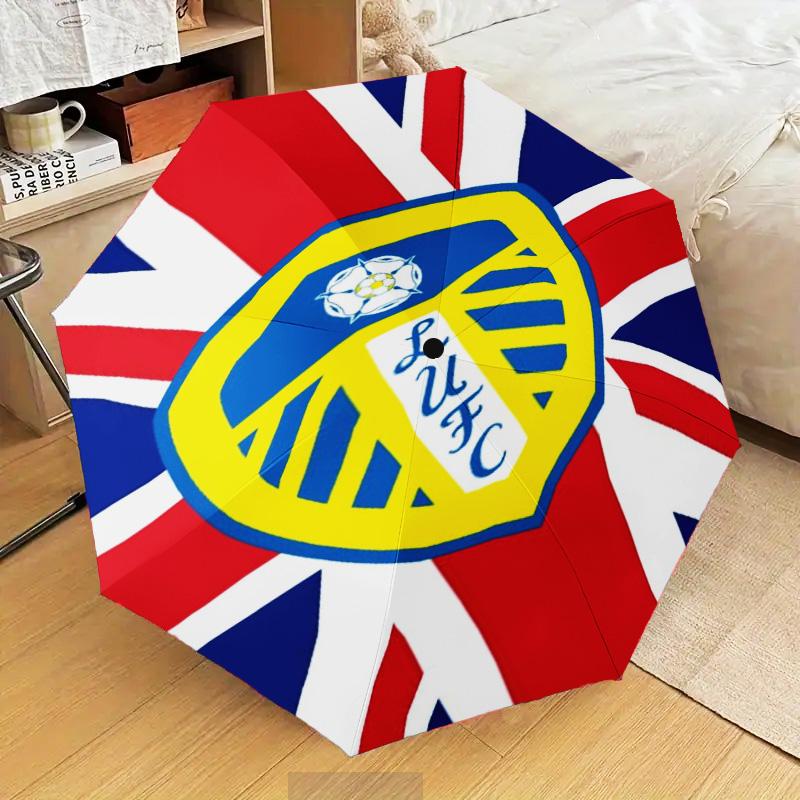 1PZ Ombrello Pieghevole con Stampa Stemma di Leeds, Ombrello Automatico a 8 Stecche per Viaggio, Campeggio, Regali Ventaglio, Regali di Natale