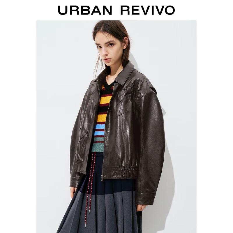 UR Women s Bow-Knot PU Padded Jacket M