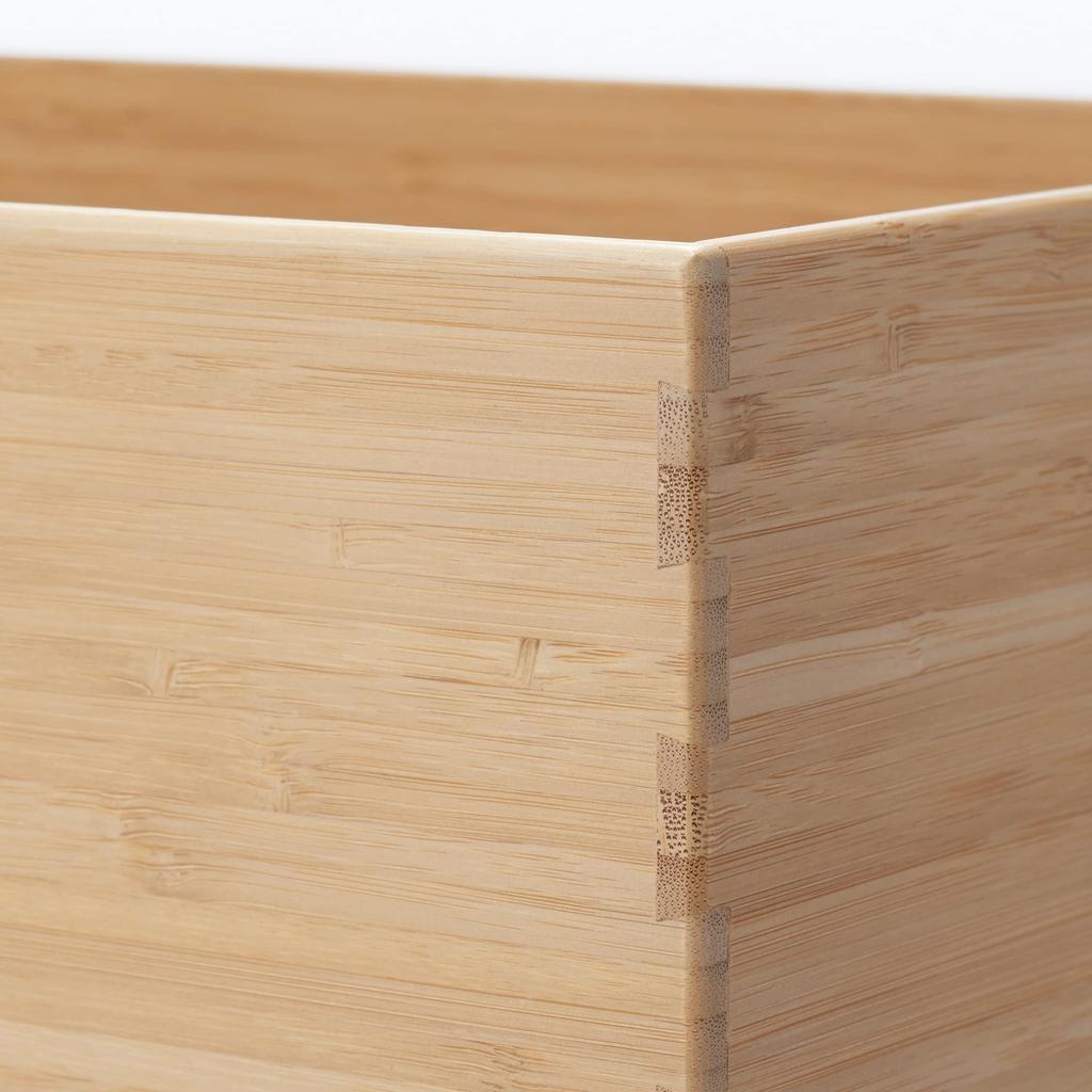 MUJI Overlapping Bamboo Rectangular Box Storage Supplies Large Width 37 X Depth 26 X Height 12047292 24.5cm
