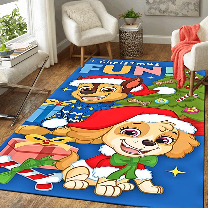 1Pc Christmas Paw Patrol Frame Rug Office Carpet Indoor Outdoor Doormat Nonslip Soft And Comfortable Living Room Christmas Halloween Gift D91880