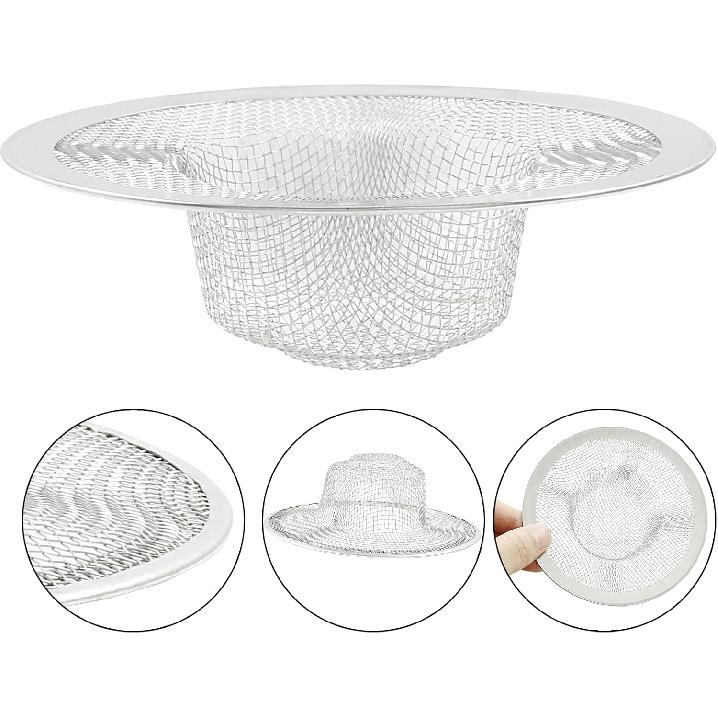 4 Pack Mesh Sink Drain Strainer 4.4 Inch Basket Filter Trap Stainless Steel Basin Floor Drain for Kitchen, Bathroom