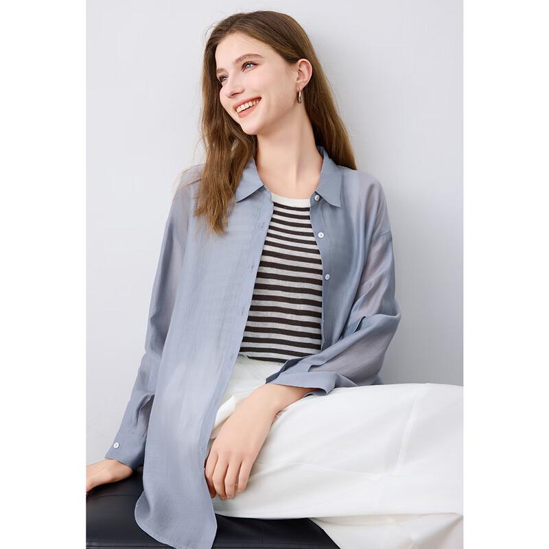 

Elva Island Women s Elegant Draped Long-Sleeve Blouse M