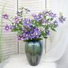Floare artificială Clematis realistă cu 5 capete Floare falsă Floare de simulare ușor de întreținut pentru decorarea casei de nuntă
