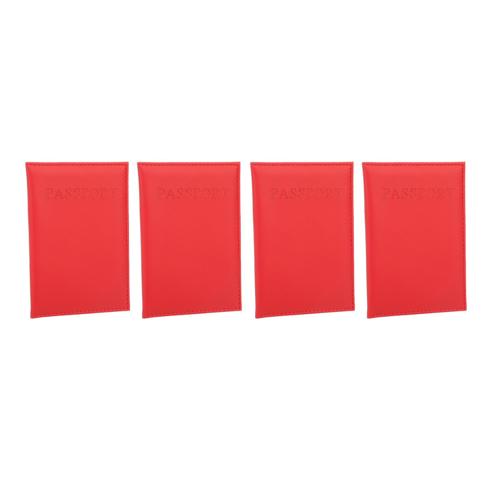 

4 шт. Обложка для паспорта из водонепроницаемой мягкой и удобной искусственной кожи, держатель для паспорта красный