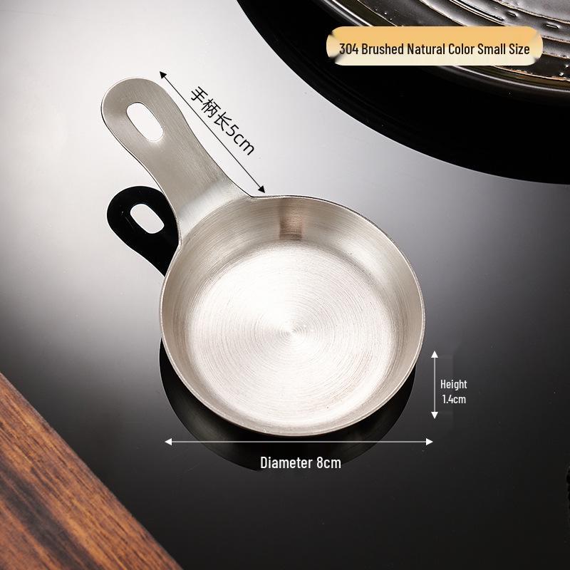 304 Stainless Steel Vinegar Dish with Handle for Sauces and Seasonings - Retro Style, Ideal for Barbecue and Hot Pot, Custom Logo Available.