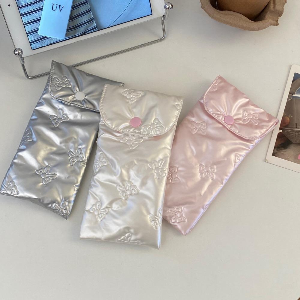Korean Style Bow Pattern Eyeglasses Case Pressure Resistant Makeup Brush Bag  Travel