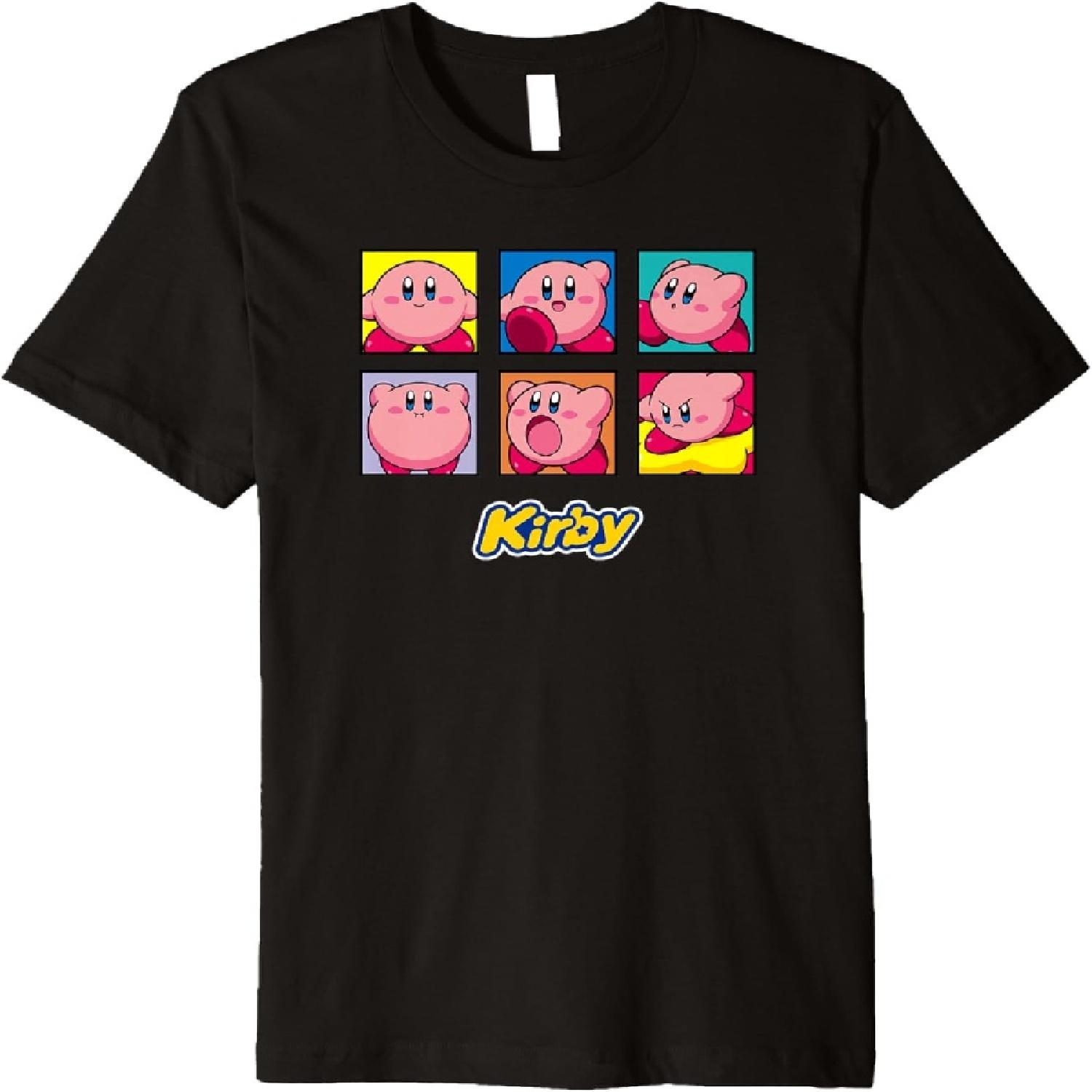 Kirby Multiple Expressions Vintage Panel Collage Poster Premium T-Shirt XXXXXL разноцветный