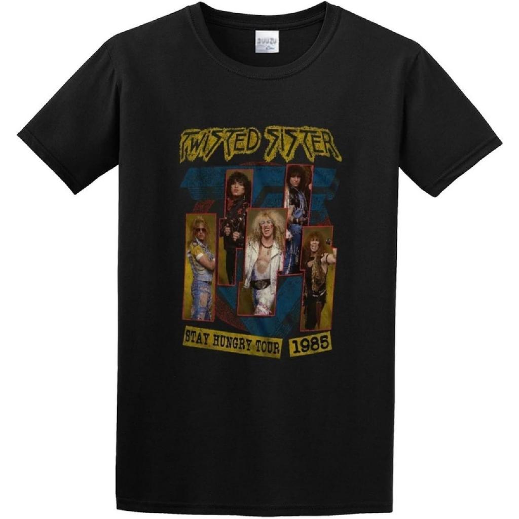 Herren T-Shirt Twisted Sister Stay Hungry Konzerttour 1985 Glam Rock Merch S-3XL Schwarz XS