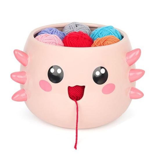 Delikli Karikatür Seramik İplik Kasesi El Yapımı Örgü Tığ İşi İplik Yumağı Saklama Kasesi Tutucu Düzenleyici Tığ İşi Aksesuarları