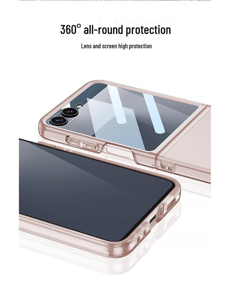 Samsung Z Flip7 Protective Case: Transparent Airbag Shell with Large Window