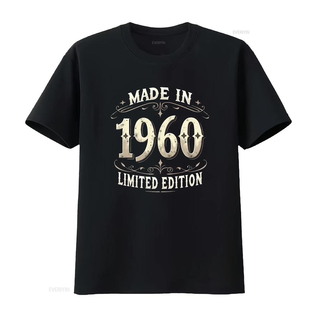 Vintage 1960 Limited Edition Birthday Print Casual T Shirt vintage Unisex graphic Top For Everyday Wear designer clothes