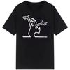 T-shirt à col rond imprimé dessin animé minimaliste créatif à manches courtes pour un look décontracté et tendance Streetwear en coton doux premium