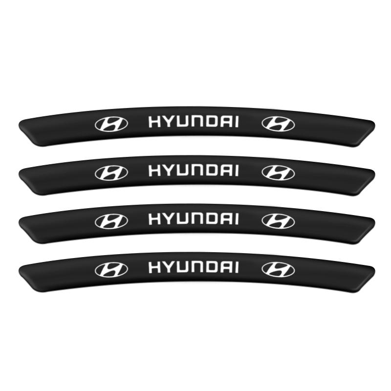 4pcs Car Wheel Rim Stickers Auto Tire Emblem Decor Decal Accessories For Hyundai Genesis N-LINE I10 I20 I30 I40 IX20 IX35 Kona XX6
