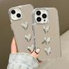 Luxury Make Up Mirror 3D Love Heart Acrylic Case For iPhone 15 14 13 12 11 Pro Max Shockproof Bumper Protection Hard PC Cover