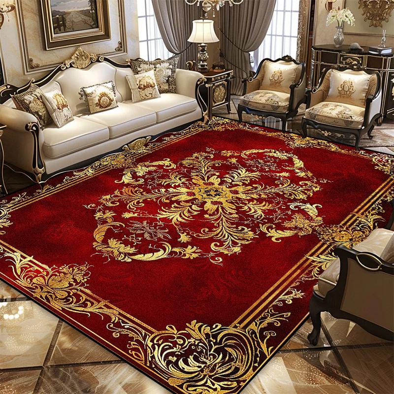 

Європа та Америка Розкішний Килим Велика Площа Прикраса Вітальні Червоний Килим Спальня Нековзні Килими Миється Килимок для Кавового Столика 60x90cm