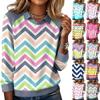 Women's Wave Printed Casual Long Sleeved Sweatshirt Top