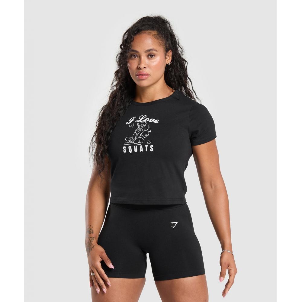

Gymshark Футболка I Love Squats Baby черная B1C9I BB2J XXS