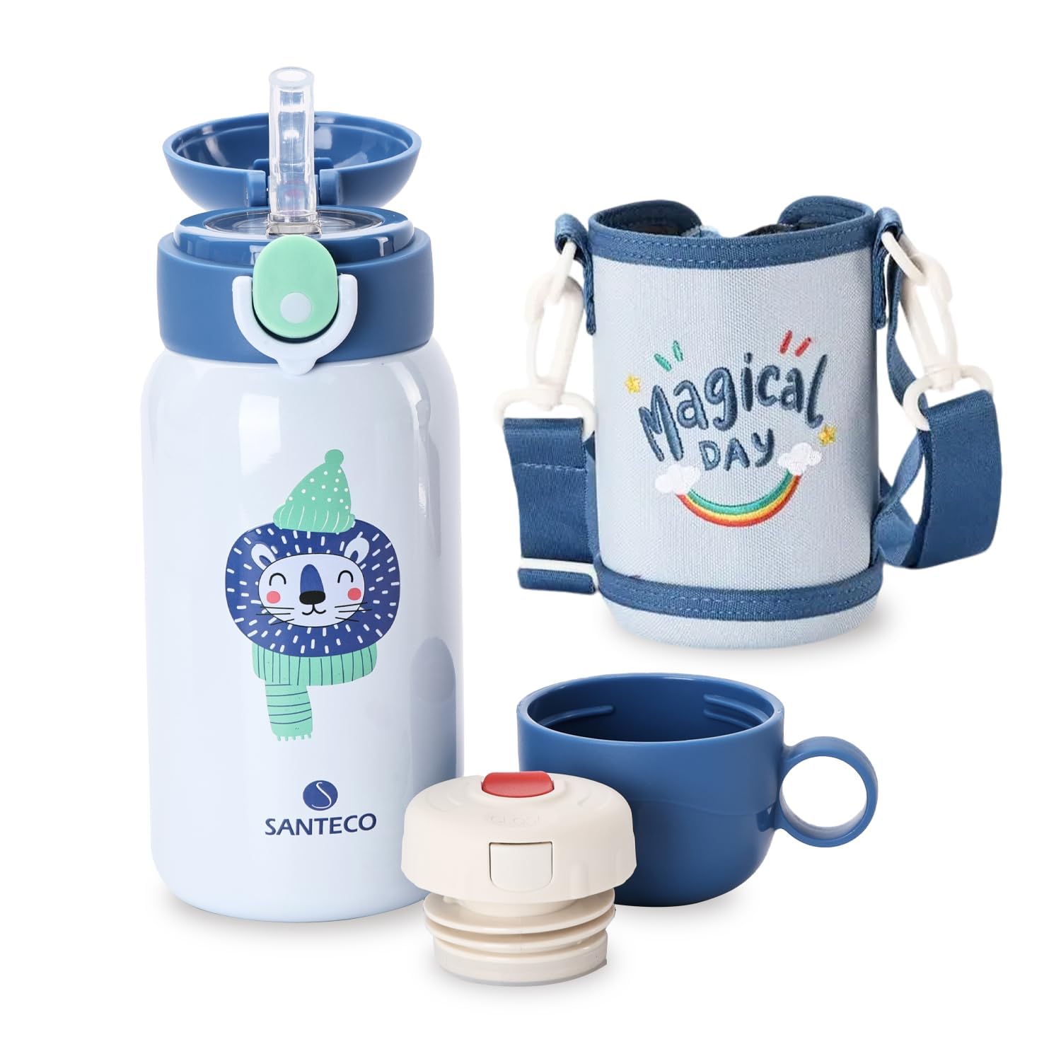 

SANTECO MARA Thermos Water for with Direct Sports Drink Carbonated Drink Keeps Drinks Cold or Vacuum Wide 316 Stainless Stylish and Cute Design for львиный