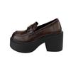 Small Thick High-heeled Jk Small Leather Shoes for Women's 2025 Summer and Autumn New Thick-soled Versatile Retro British Style Loafers
