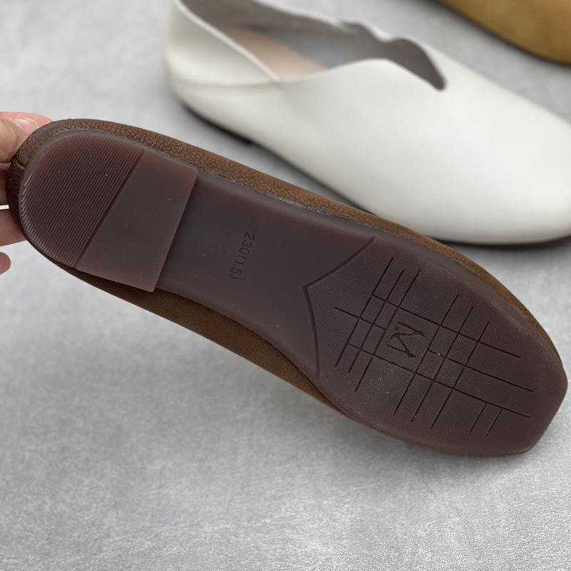 Johnature Handmade Genuine Leather Soft Soled Loafers Casual Soft Cowhide Flat Women's Slip-on Shoes