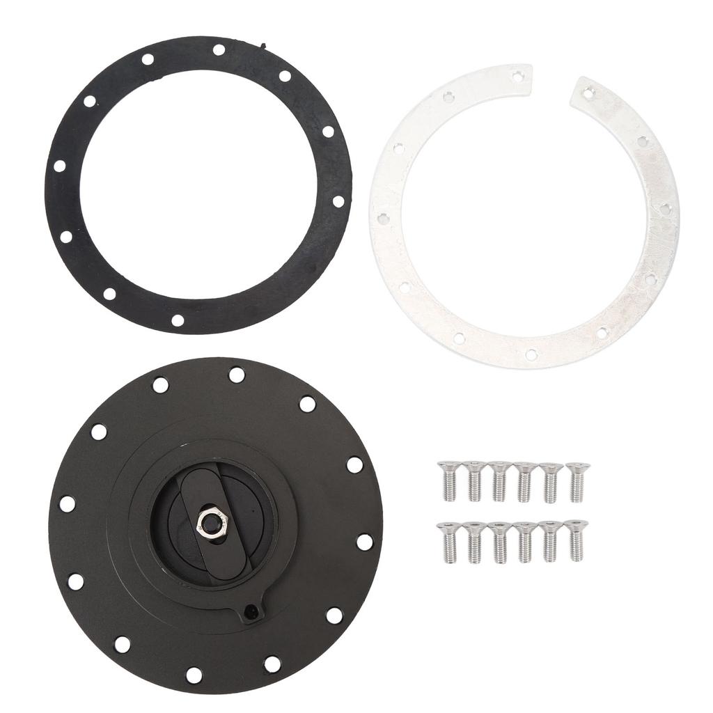 160mm Billet Aluminum Easy Fill Fuel Cell Gas Cap With 12 Hole Cell Bung and Gasket for 12 Screw 5.343 in Screw Holes