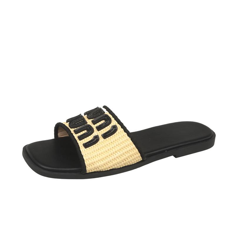 

Summer Women Slippers Beach Casual Wear Resistant Waterproof Slippers Vacation Retro Braided Beach Slippers Mujer De Zapatillas 42 чёрный