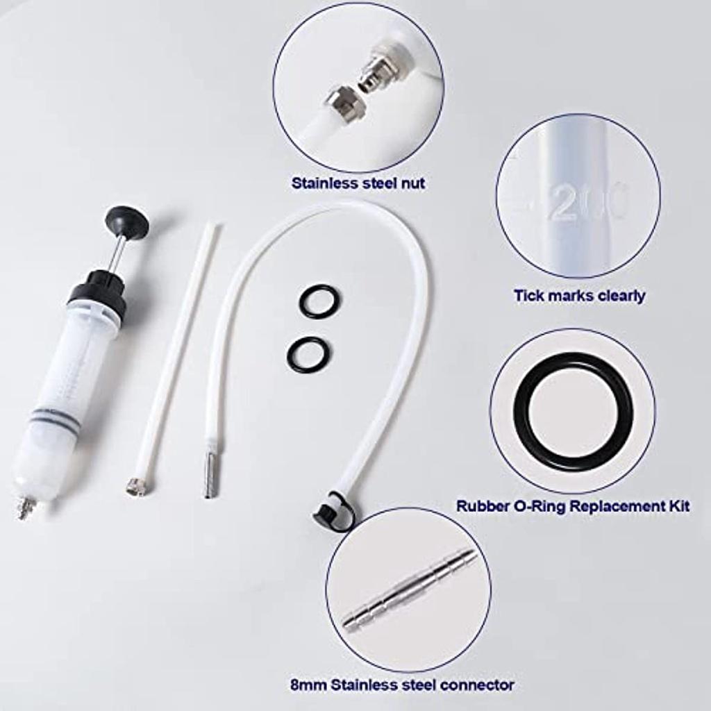 Pompa de extragere a uleiului 200 cc Seringa de schimbare a uleiului Pompa de extragere a lichidului de frana Pulverizator de ulei cu furtun Adecvat pentru lichid de frana Uleiuri de transmisie Lichid de racire Motor