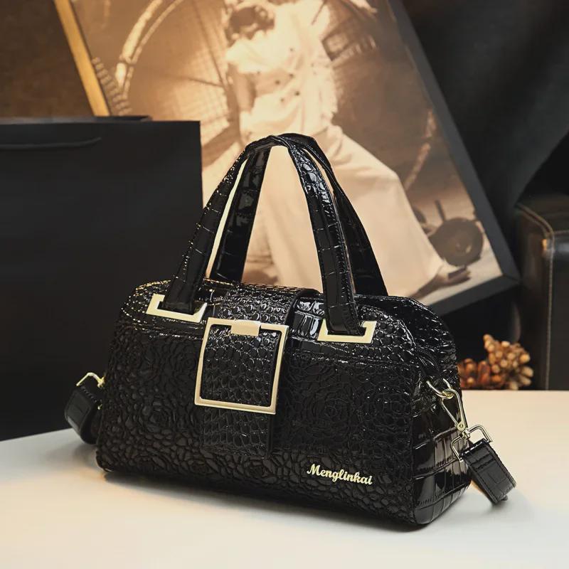 2025 Elegant Genuine Leather Women's Handbag: Multi-Layer, Large Capacity Shoulder & Crossbody Bag for Middle-Aged